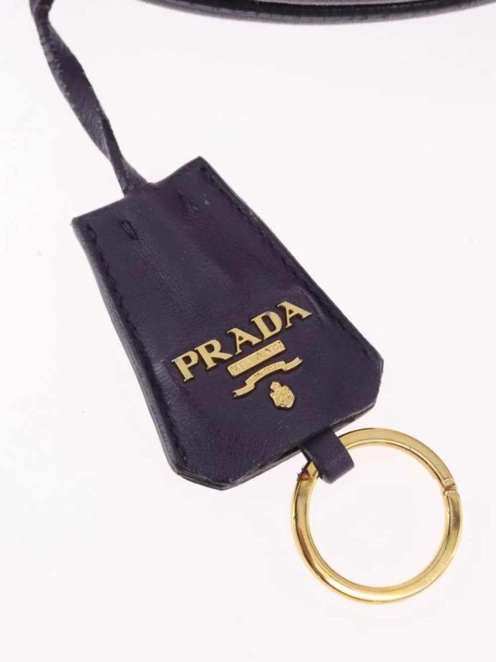 PRADA Hand Bag Nylon Leather Purple Gold Auth 173998 - Picture 10 of 15